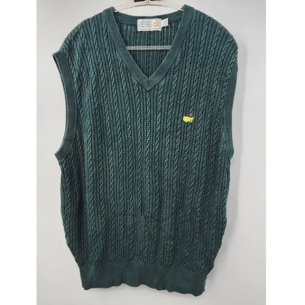 Men's Agusta National Golf‎ Shop Masters 100% Spun Silk Sweater Vest XL Green
